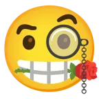 face with monocle + rose