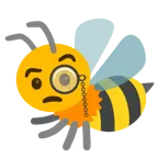 face with monocle + honeybee