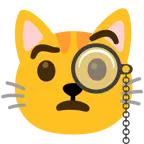 face with monocle + cat face