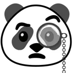 face with monocle + panda