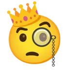 face with monocle + crown