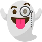 face with monocle + ghost