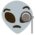 face with monocle + alien