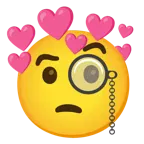 face with monocle + heart with arrow