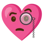face with monocle + heart with ribbon