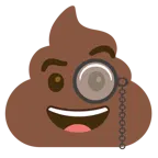 face with monocle + pile of poo
