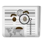 face with monocle + newspaper