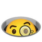 face with monocle + hole