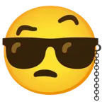 face with monocle + smiling face with sunglasses