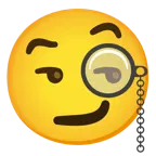 face with monocle + smirking face