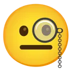 face with monocle + neutral face