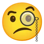face with monocle + confused face