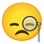 face with monocle + disappointed face