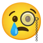 face with monocle + crying face