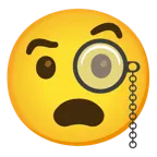 face with monocle + anguished face