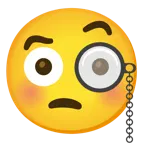 face with monocle + flushed face