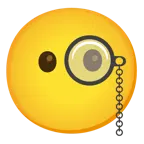 face with monocle + face without mouth