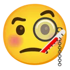 face with monocle + face with thermometer