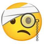 face with monocle + face with head-bandage