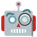 face with monocle + robot