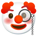 face with monocle + clown face