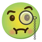 face with monocle + nauseated face