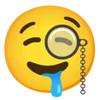 face with monocle + drooling face