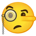 face with monocle + lying face