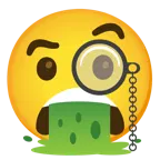 face with monocle + face vomiting