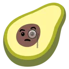 face with monocle + avocado