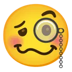 face with monocle + woozy face