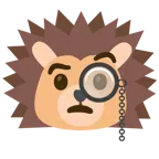 face with monocle + hedgehog