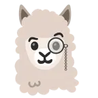 face with monocle + llama