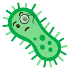 face with monocle + microbe