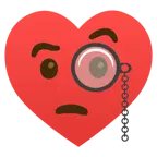 face with monocle + heart suit