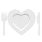 palo de corazones + cuchillo y tenedor con un plato