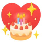 palo de corazones + tarta de cumpleaños