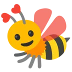 palo de corazones + abeja