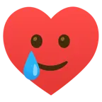 palo de corazones + cara sonriente con lágrima