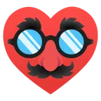 palo de corazones + cara disfrazada