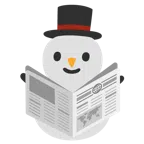 Schneemann ohne Schneeflocken + Zeitung