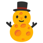 Schneemann ohne Schneeflocken + Käsestück