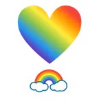 exclamación de corazón + arcoíris