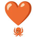 exclamación de corazón + pulpo