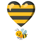 exclamación de corazón + abeja