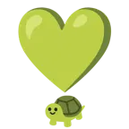 exclamación de corazón + tortuga