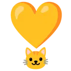 exclamación de corazón + cara de gato