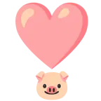 exclamación de corazón + cara de cerdo