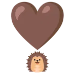 exclamación de corazón + erizo