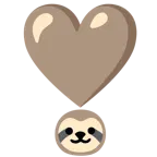 exclamación de corazón + perezoso